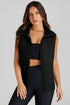 Plush Collared Quilted Zipped Puffer Vest